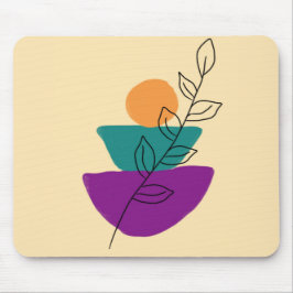 Mousepad Ilustração boho de folhas