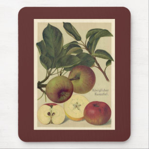 Mousepad Ilustração botânica do alemão do vintage das m
