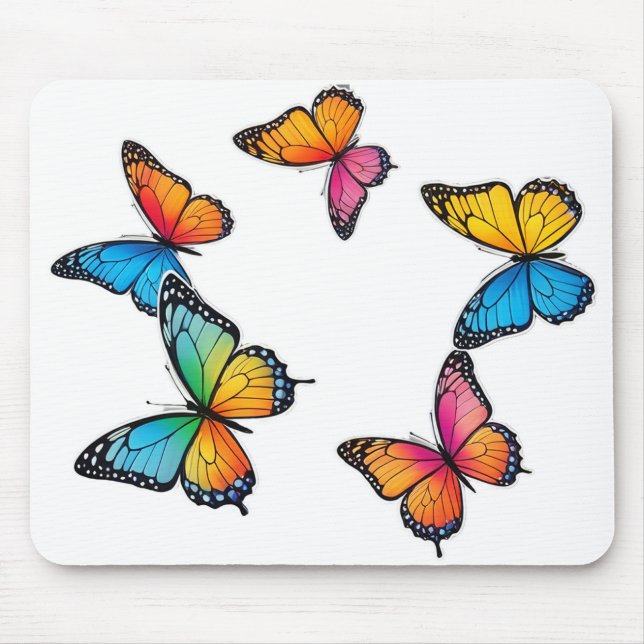 Mousepad Ilustração Colorida da Borboleta (Frente)