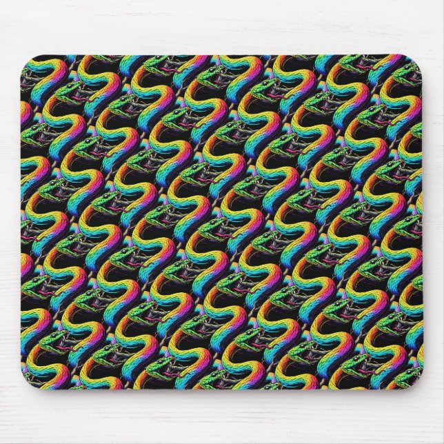 Mousepad Ilustração Colorida de Cobra (Frente)