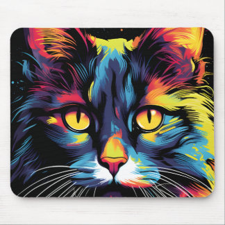 Mousepad Ilustração Colorida de Gatos