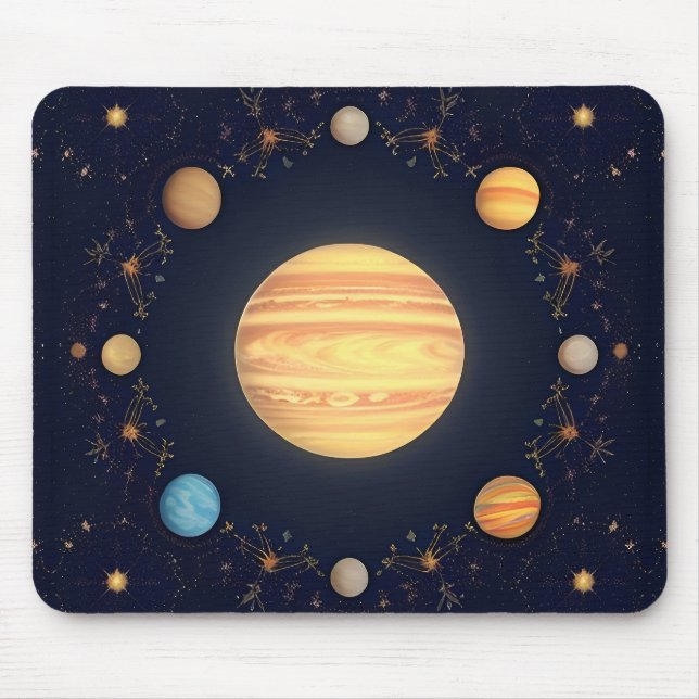 Mousepad Ilustração Colorida do Espaço (Frente)