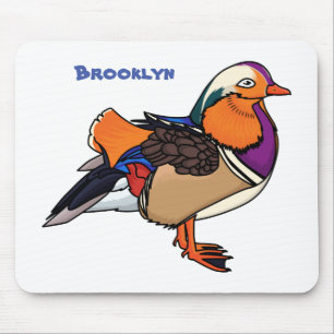 Mousepad Ilustração colorida do pato de mandarina