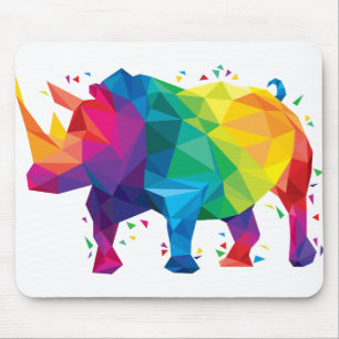 Mousepad Ilustração colorida do rinoceronte