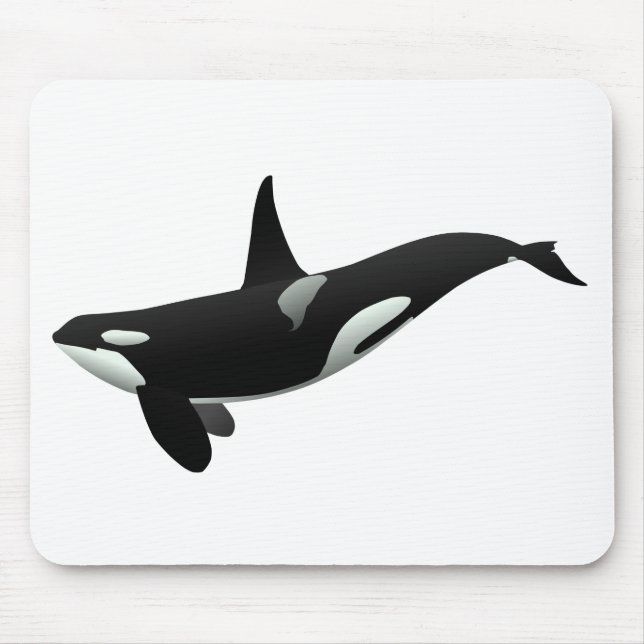 Mousepad Ilustração da baleia Orca - Escolher cor de fundo (Frente)