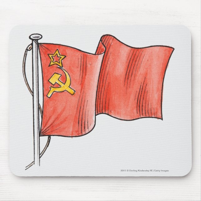 Mousepad Ilustração da bandeira soviética (Frente)