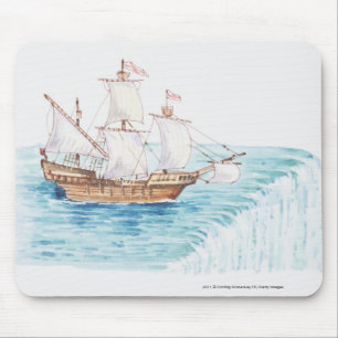 Mousepad Ilustração da borda de aproximação do navio da