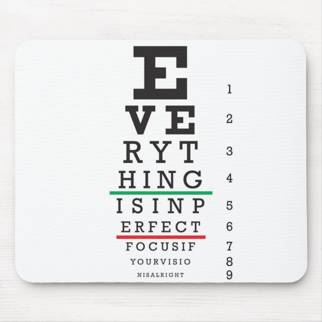 Mousepad Ilustração da carta de olho da optometria (Frente)