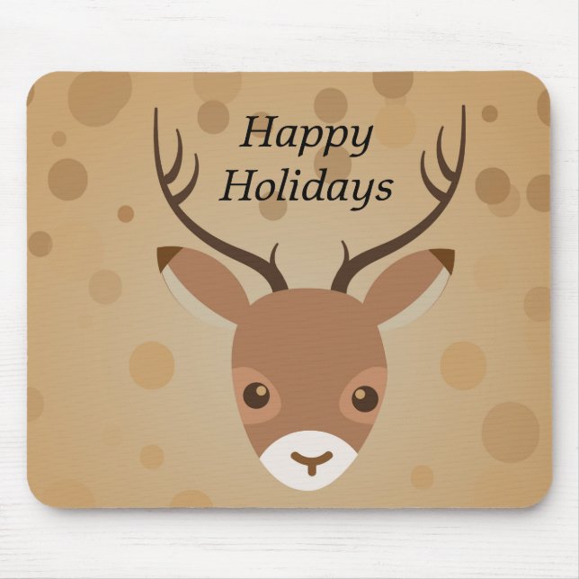 Mousepad ilustração das renas sobre fundo castanho (Frente)