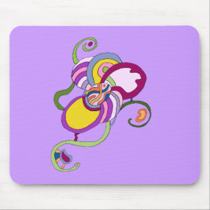 Mousepad Ilustração de Abstrato de Flor Funky