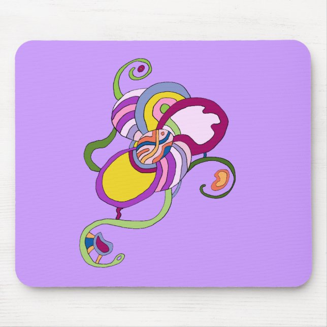 Mousepad Ilustração de Abstrato de Flor Funky (Frente)