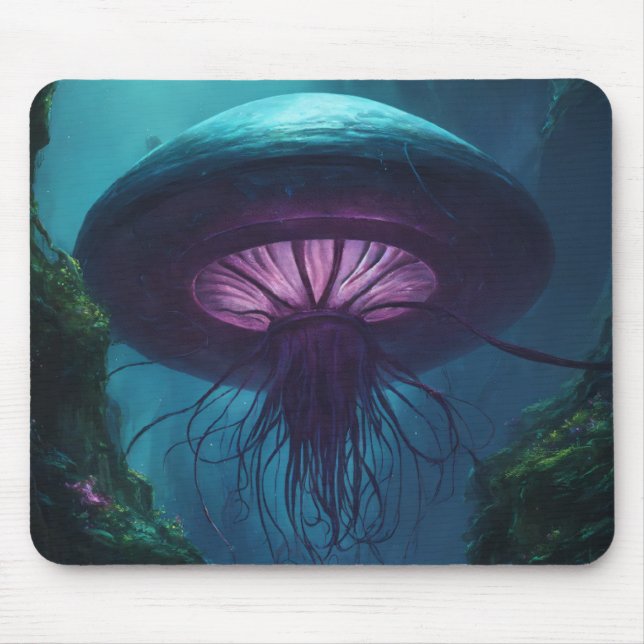 Mousepad Ilustração de águas-vivas (Frente)