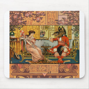 Mousepad Ilustração de Arte Clássica da Bela Besta