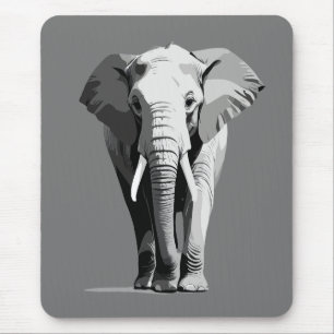 Mousepad Ilustração de arte vetorial de elefante preto e br