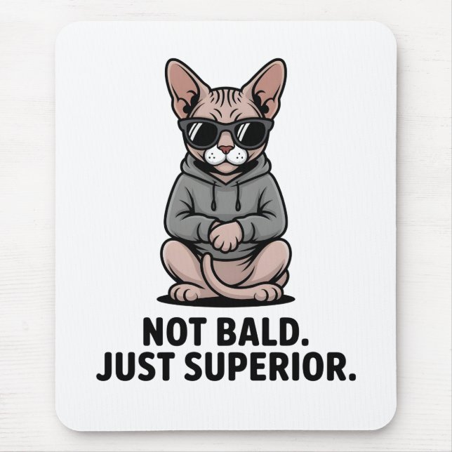 Mousepad Ilustração de Atitude de Gato Sphynx Superior (Frente)