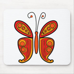 Mousepad Ilustração de borboleta laranja