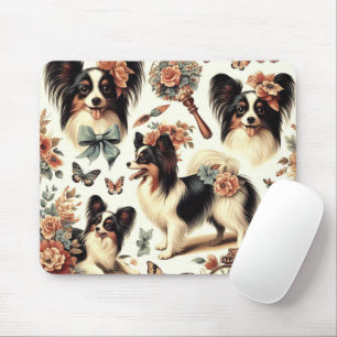 Mousepad Ilustração de Cachorro Cachorro Cachorro Papillon