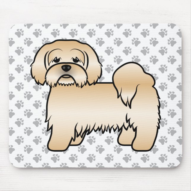 Mousepad Ilustração de cachorro de desenho animado fofo Lha (Frente)