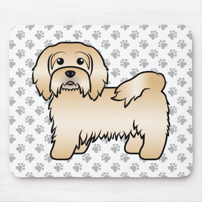Mousepad Ilustração de cachorro de desenho animado Havanese (Frente)