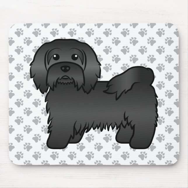 Mousepad Ilustração de Cão de Cartoon Bonito em Havanês Neg (Frente)