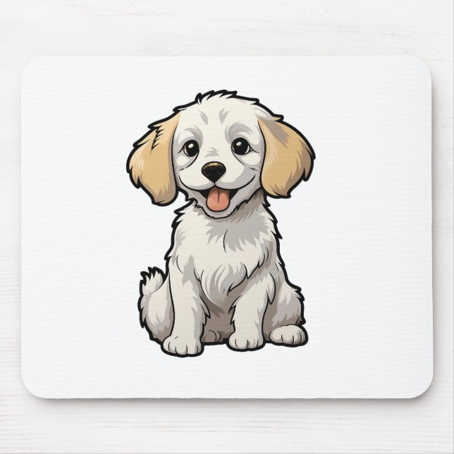 Mousepad Ilustração de cão de desenho animado (Frente)
