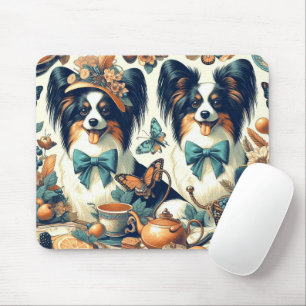 Mousepad Ilustração de Cão Papillon Bonito