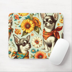 Mousepad Ilustração de Chihuahua Retro Cute