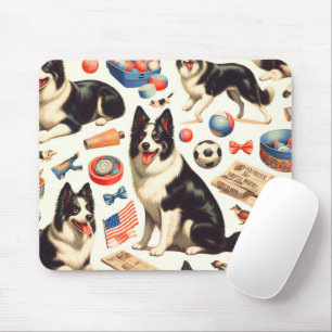 Mousepad Ilustração de Coleta de Borda de Cuta Vintage
