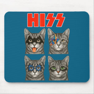 Mousepad Ilustração de Concerto de Música Rock de Gato Retr