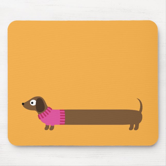 Mousepad Ilustração de Dachshund Longo Cute (Frente)
