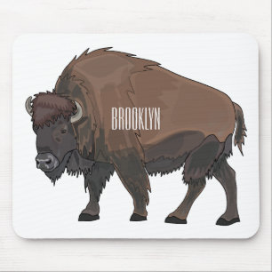 Mousepad Ilustração de desenho animado Bison