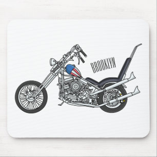 Mousepad Ilustração de desenho animado Chopper Motorcycle 1