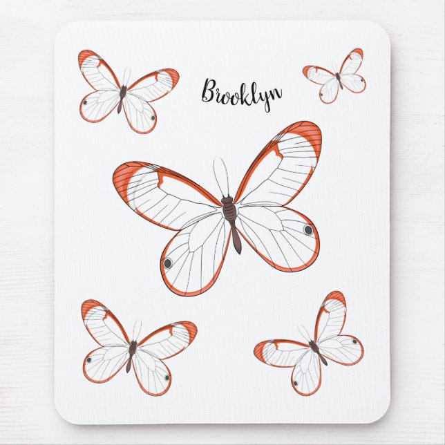 Mousepad Ilustração de desenho animado da borboleta (Frente)