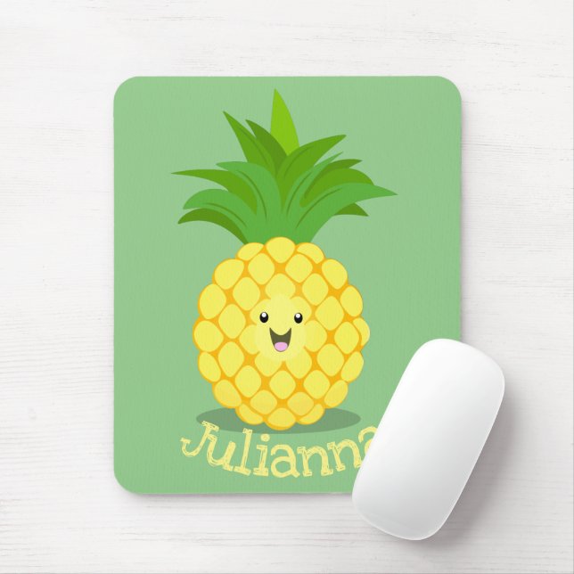 Mousepad Ilustração de desenho animado de abacaxi (Com mouse)