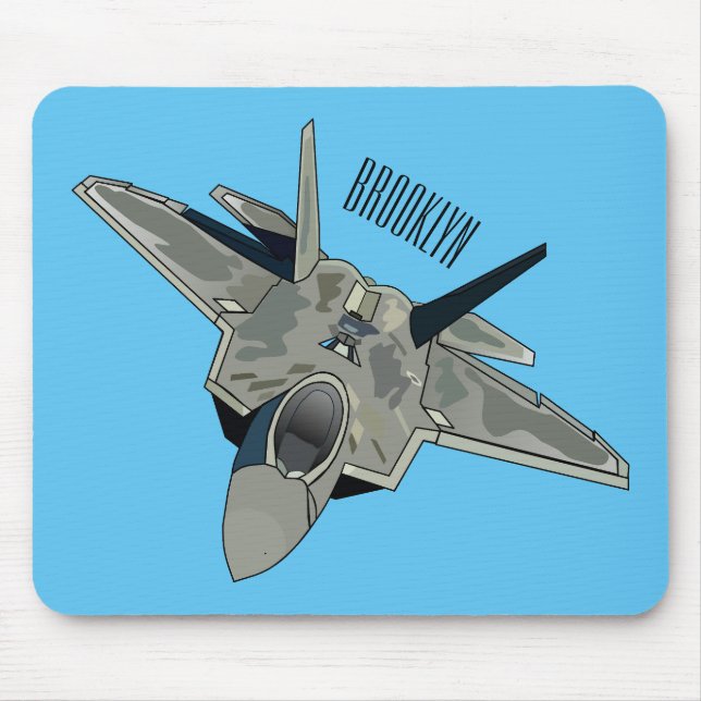 Mousepad Ilustração de desenho animado de aeronaves de comb (Frente)