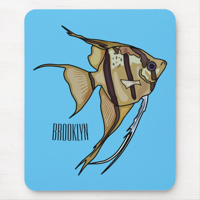 Mousepad Ilustração de desenho animado de Angelfish (Frente)