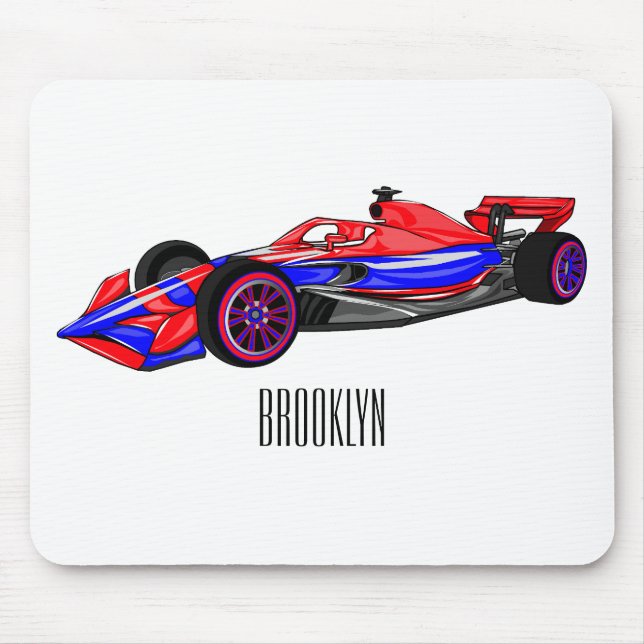 Mousepad Ilustração de desenho animado de automóveis de cor (Frente)