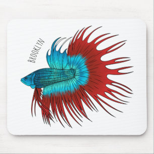 Mousepad Ilustração de desenho animado de betta-rabo-cruzad