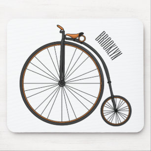 Mousepad Ilustração de desenho animado de bicicleta de alta