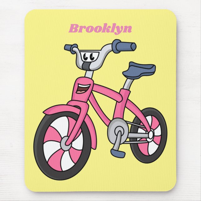 Mousepad Ilustração de desenho animado de bicicleta de cria (Frente)