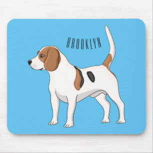 Mousepad Ilustração de desenho animado de cachorro Beagle