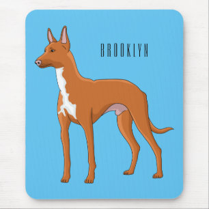 Mousepad Ilustração de desenho animado de cão aficionado po