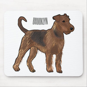 Mousepad Ilustração de desenho animado de cão Airedale terr