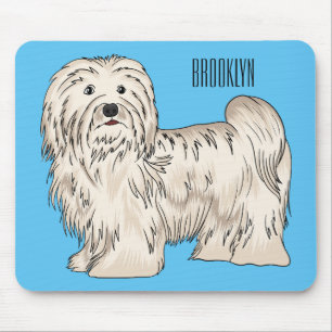 Mousepad Ilustração de desenho animado de cão Havanês