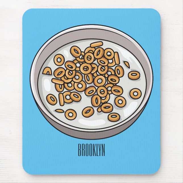 Mousepad Ilustração de desenho animado de cereais (Frente)
