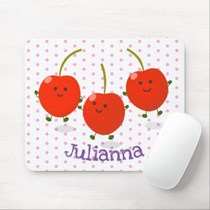 Mousepad Ilustração de desenho animado de cerejas vermelh
