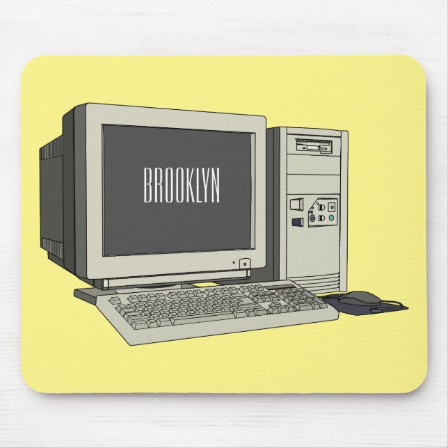 Mousepad Ilustração de desenho animado de computador (Frente)