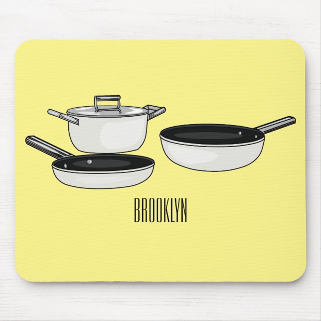 Mousepad Ilustração de desenho animado de conjuntos de pane (Frente)