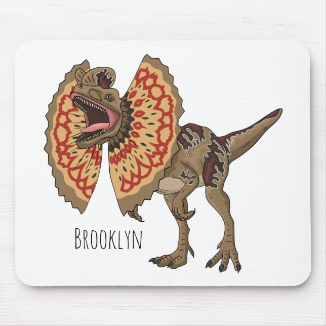 Mousepad Ilustração de desenho animado de Dilophosaurus (Frente)