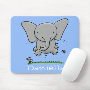 Mousepad ilustração de desenho animado de elefante de beb